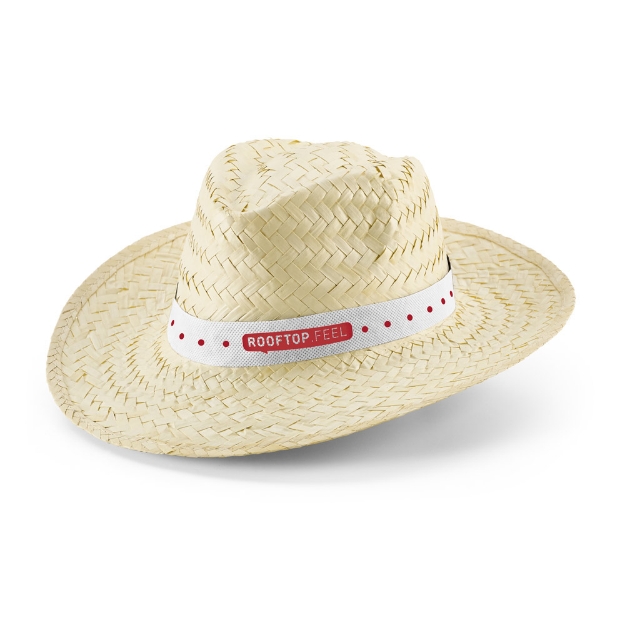 EDWARD POLI. Natural straw hat