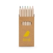 BIRD. Pencil box with 6 coloured pencils