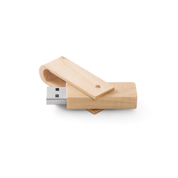 USB retractable wooden flash drive up to 32GB