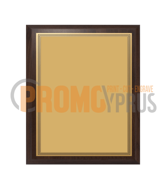 Wooden Plaque Gold Metal Plate