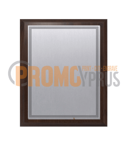 Wooden Plaque Silver Metal Plate