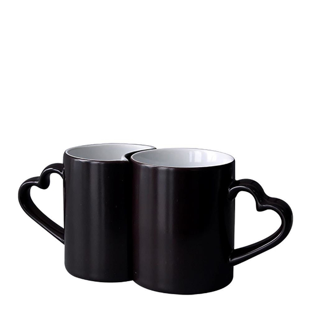 Color Changing Heart Handle Couple Mugs 11oz